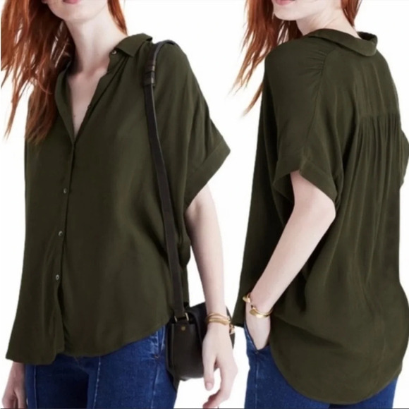 MADEWELL Kale Central Drapey Shirt - Picture 1 of 10